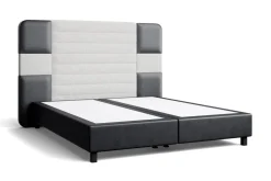 Luksusowe tapicerowane łóżko typu boxspring Majestic, Charcoal Light Grey, 160x200 cm