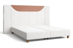 Luksusowe tapicerowane łóżko typu boxspring Plaza, Cinnamon, 180x200 cm