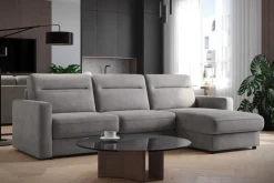 Narożna rozkładana sofa Lugano, szerokość 300 cm, prawy narożnik, Cloud 87