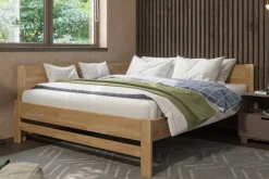 Narożne łóżko drewniane Amelia, lewy róg, wersja DO202, 140x200 cm