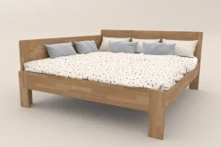 Narożne łóżko drewniane Amien, lewy róg, wersja BK1, 140x200 cm
