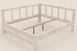 Narożne łóżko drewniane Bety, lewy róg, wersja BO102, 140x200 cm