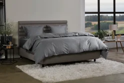 Pościel bawełniana Jacquard Cotton, kolor anthracite, 140x200 cm