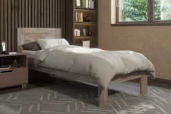 Pojedyncze łóżko z litego drewna Amien, buk, wersja BO105, 90x200 cm