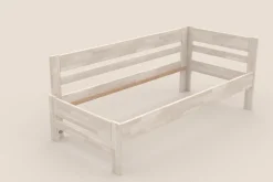Pojedyncze narożne drewniane łóżko Wanda, lewy róg, wersja BO102, 90x200 cm
