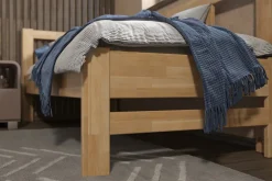 Pojedyncze narożne drewniane łóżko Bety, prawy róg, wersja BK1, 90x200 cm